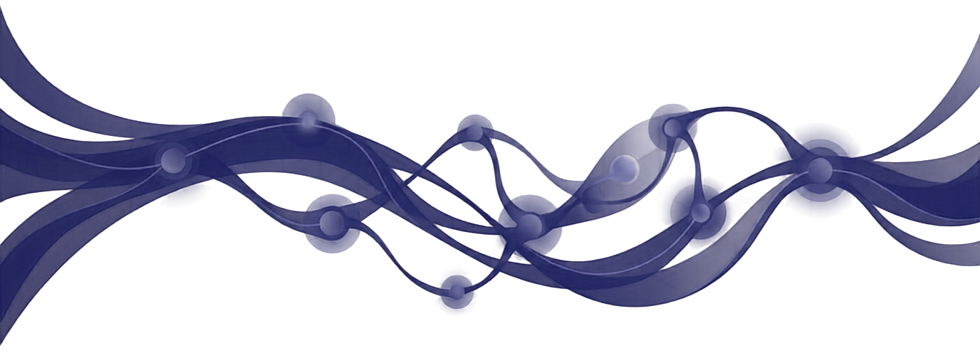 Interwoven ribbons of nerve-like strands meeting at nodes